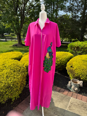 Casual Button Design Batwing Sleeve Super Long Shirt , designed with sequins motif.