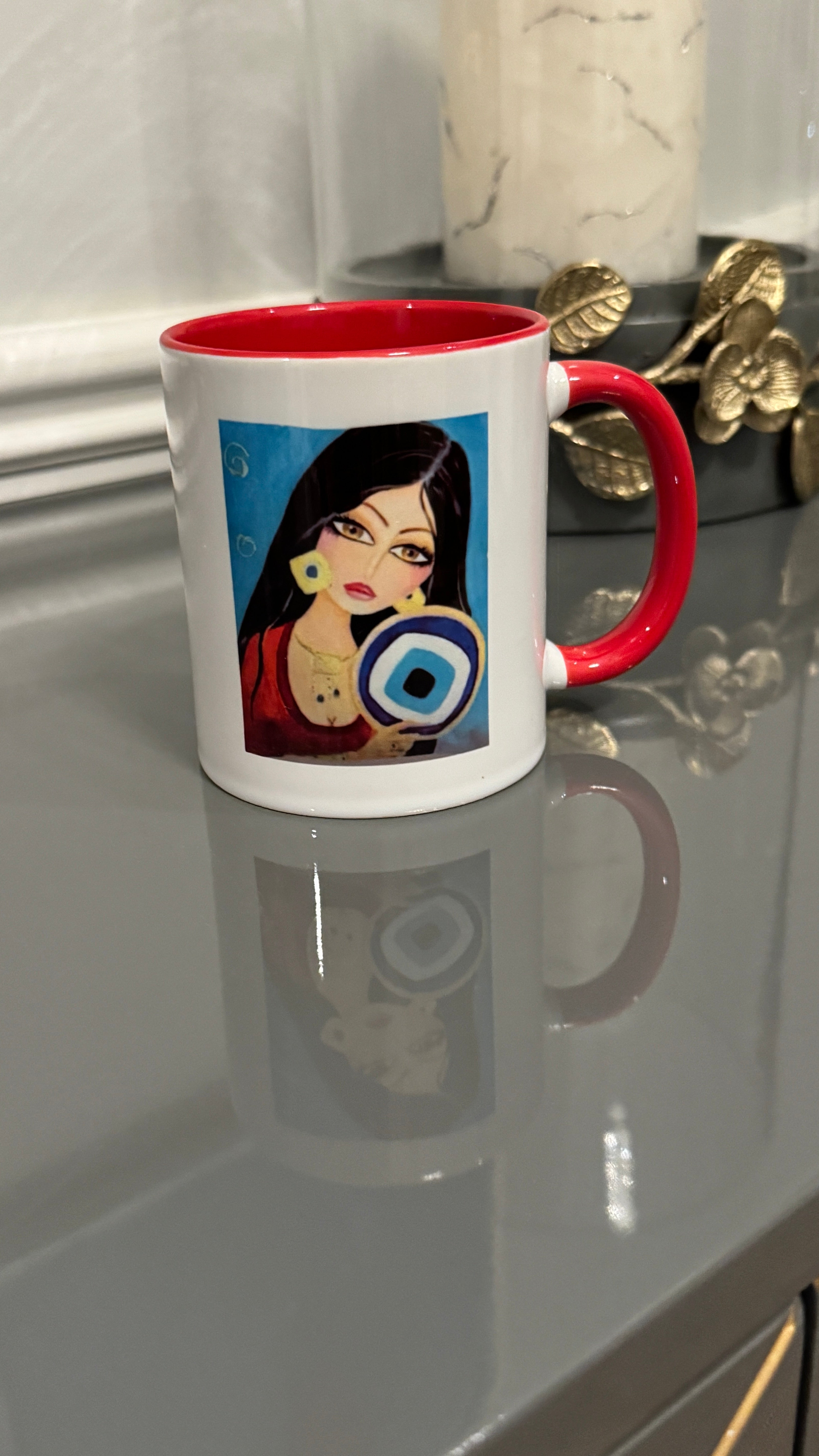 Coffee Mug designed with Arabic beauty & the evil eye 🧿