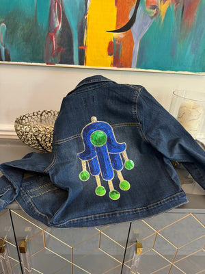 Teens Denim Jacket, sequin Fatima Hand