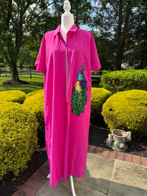 Casual Button Design Batwing Sleeve Super Long Shirt , designed with sequins motif.