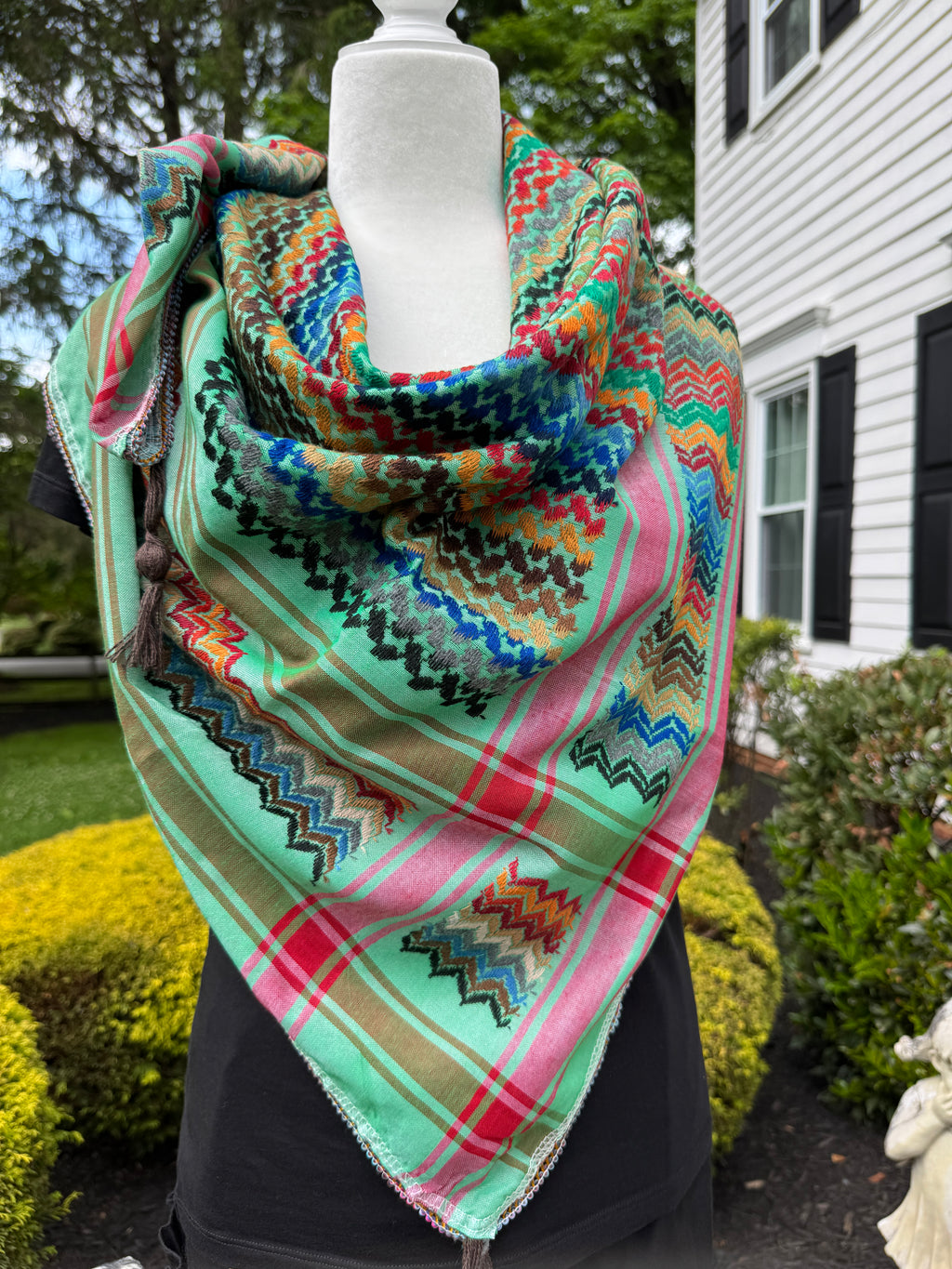Green Multi color Keffiyeh, wrap