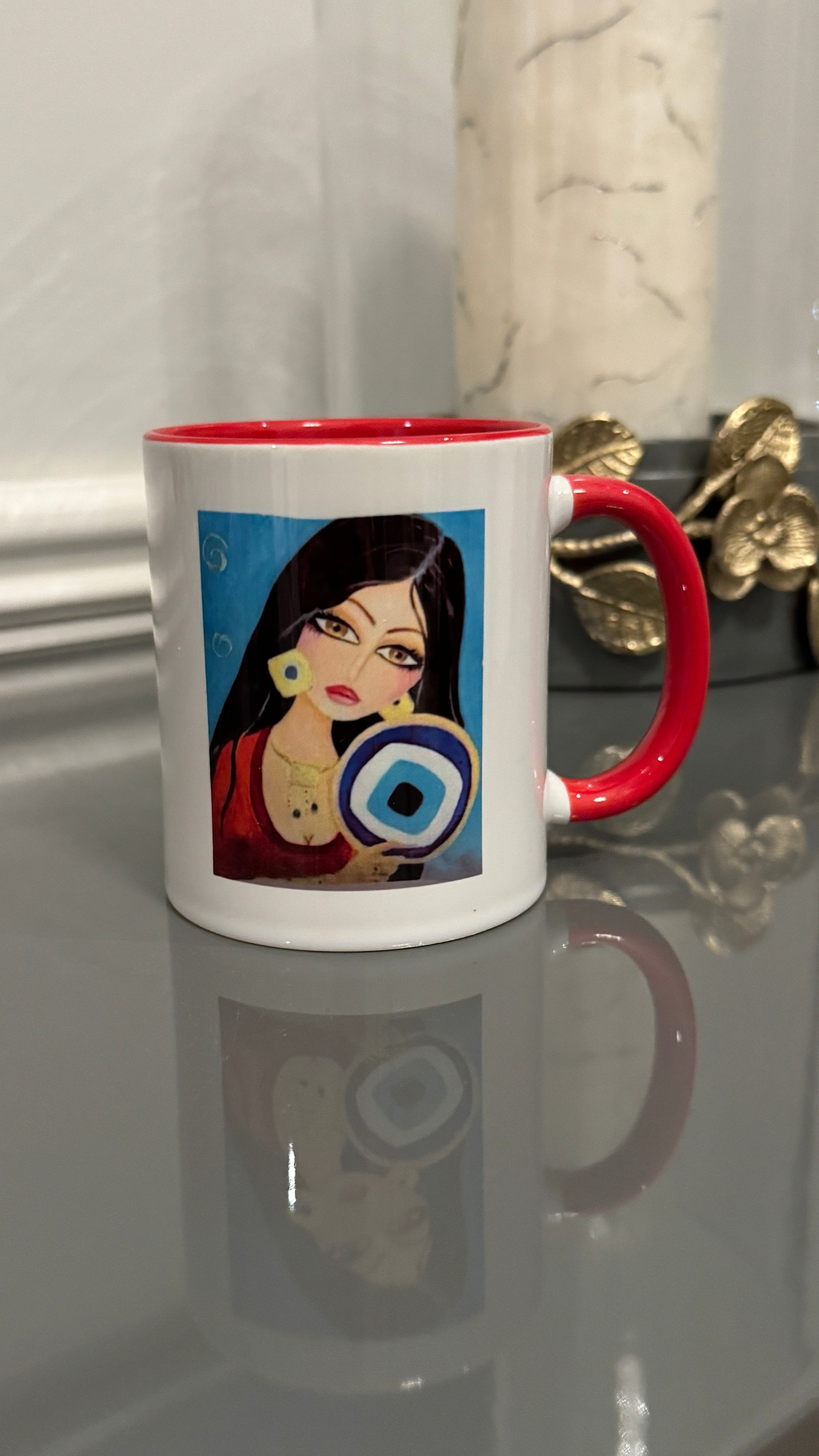 Coffee Mug designed with Arabic beauty & the evil eye 🧿