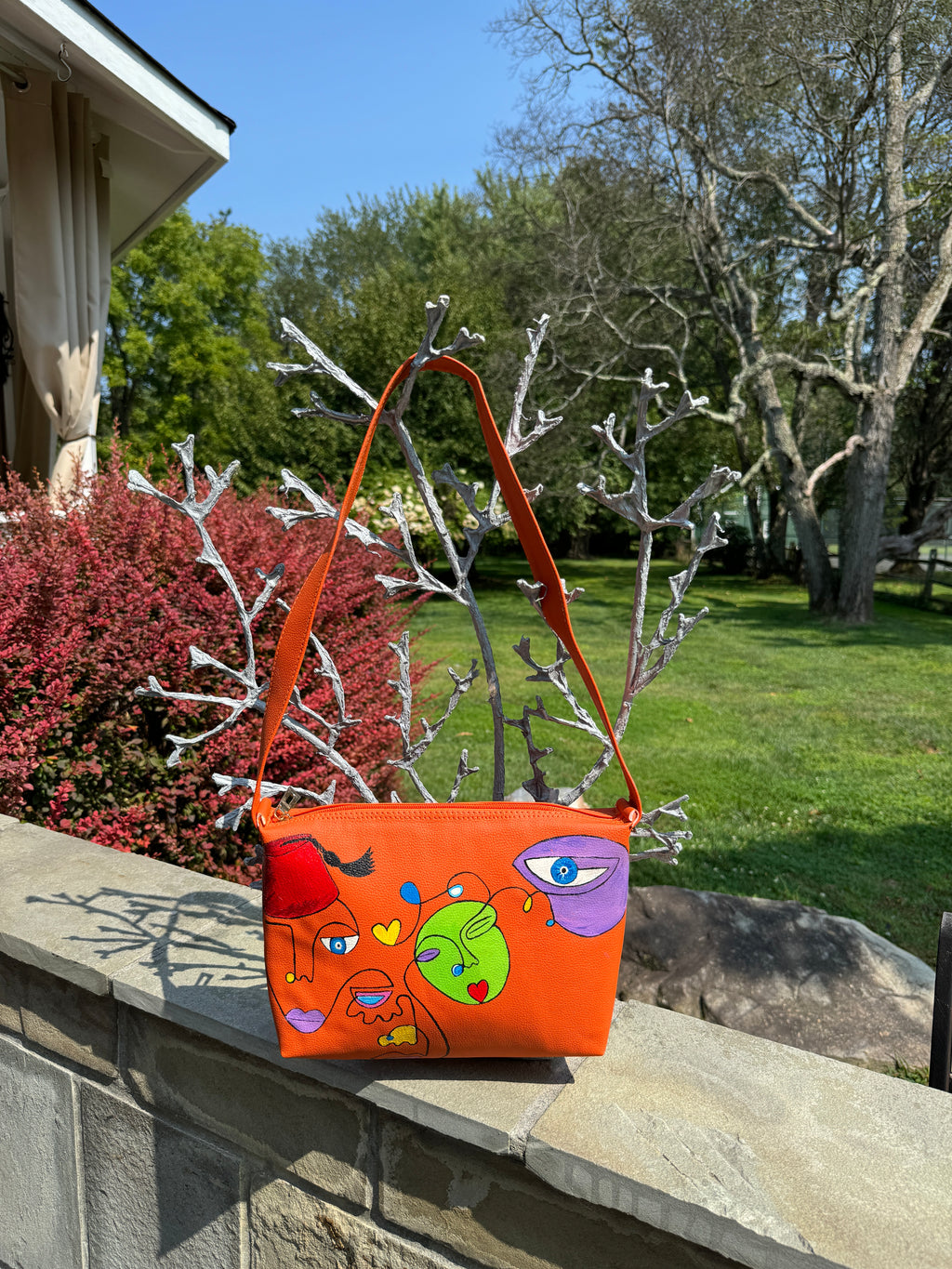 Orange Clutch Hand painted modern theme