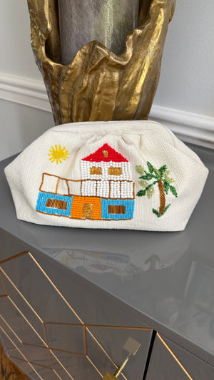 Off White Handbag, clutch, purse beaded Home Design