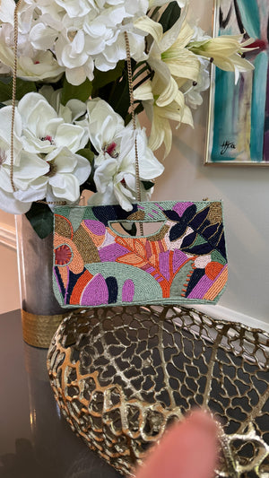 Multi color, Beaded clutch