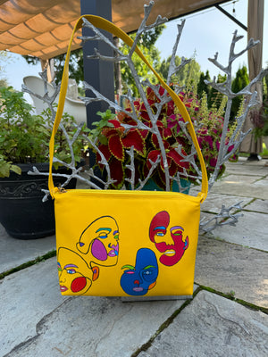 Yellow Clutch Hand painted modern theme