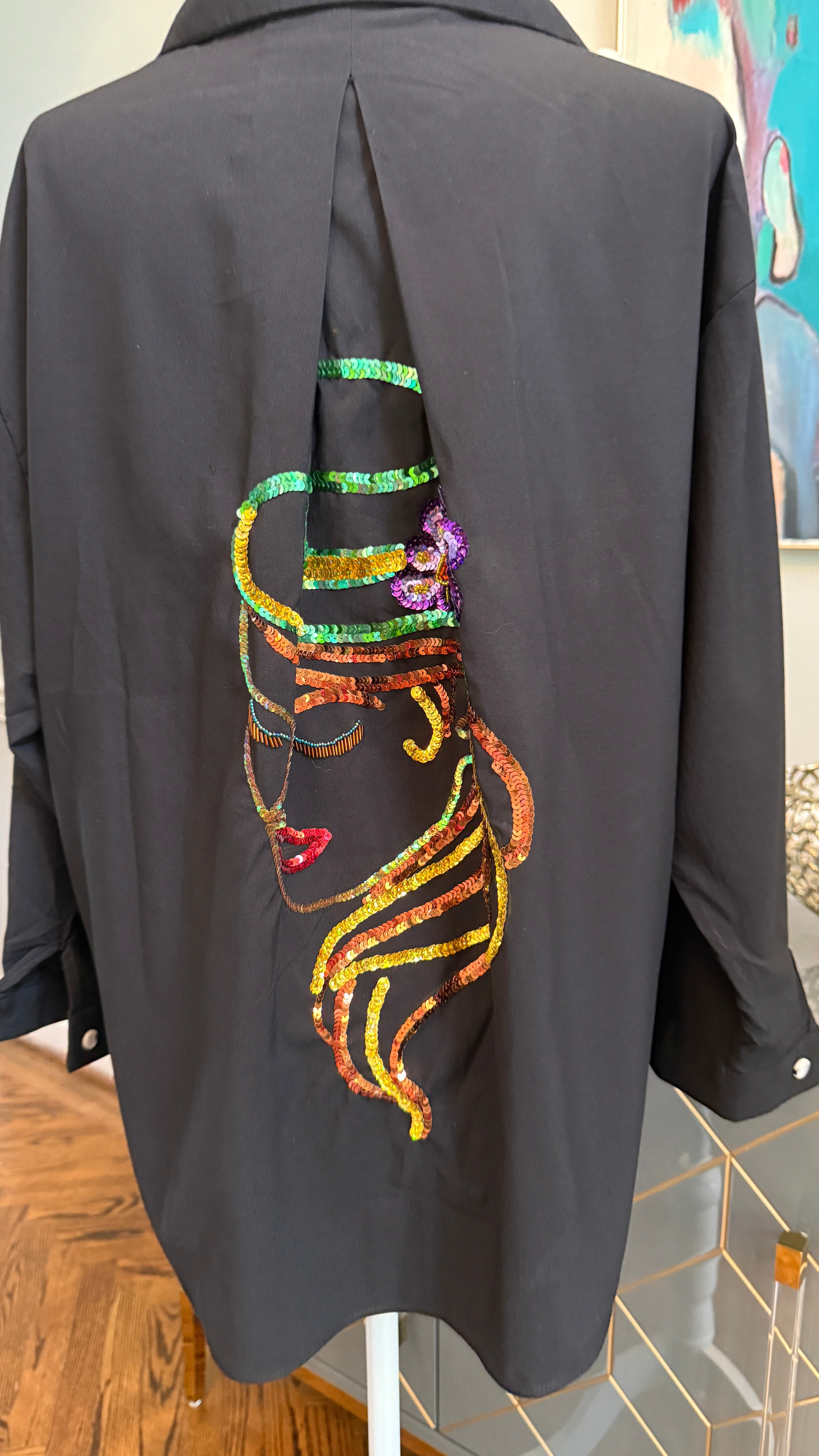 Embellished Shirt with Art theme