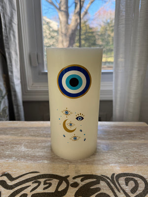 Flameless Candle evil eye design
