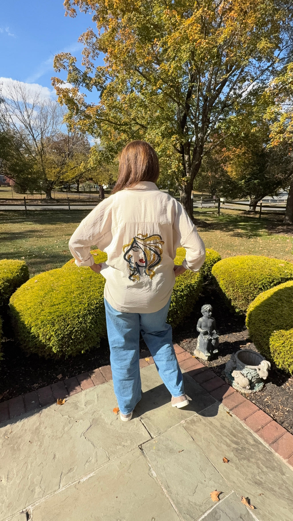 Embellished Shirt with Art theme