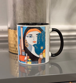 Coffee Mug designed with Arabic beauty & Fatimah’s Hand