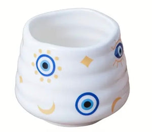 Set of 2 ceramic cups, evil eye design