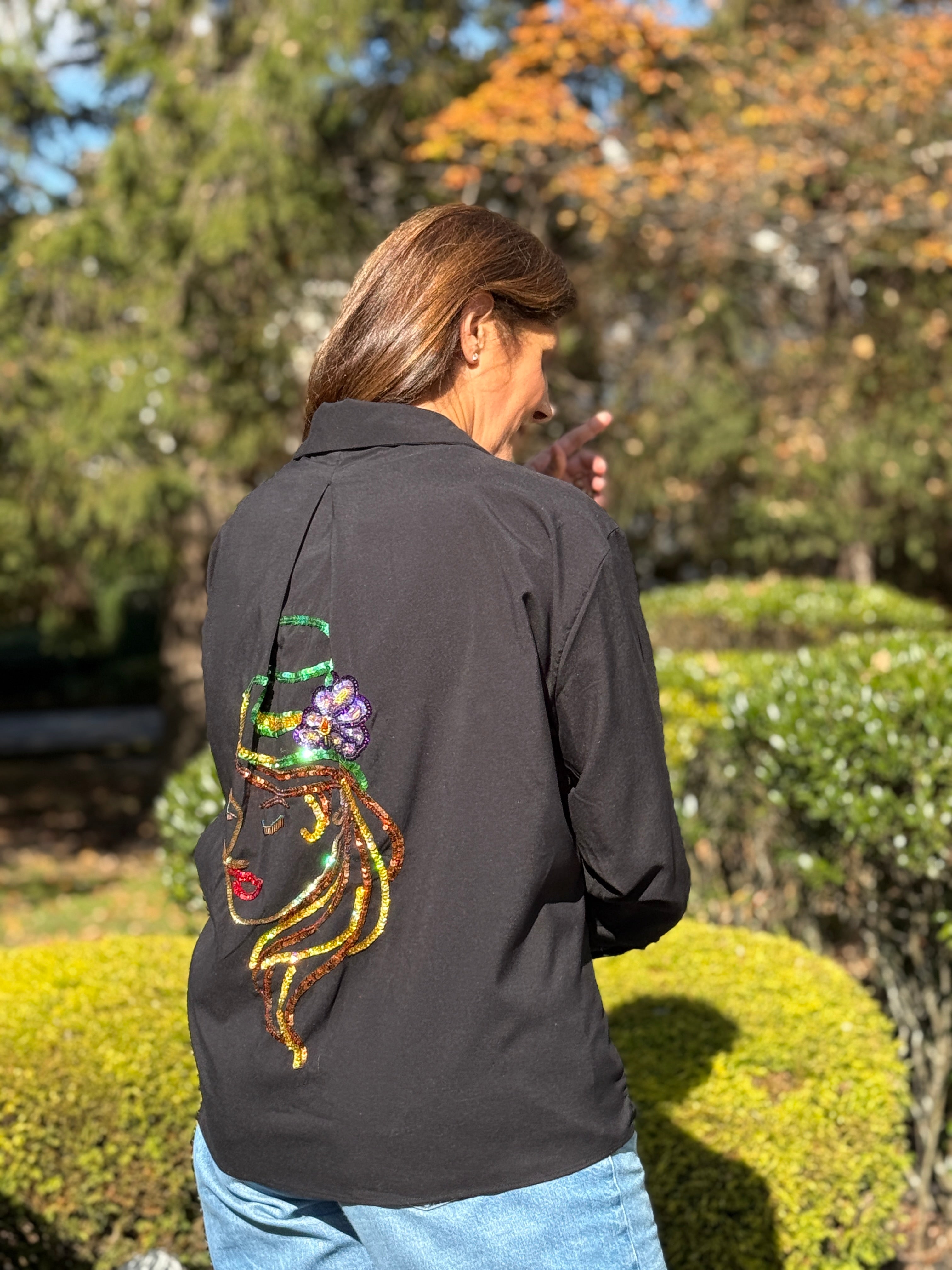 Embellished Shirt with Art theme