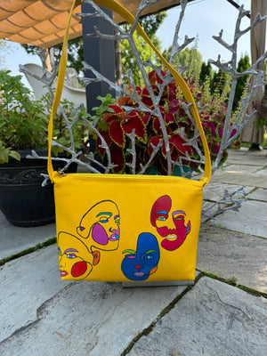 Yellow Clutch Hand painted modern theme