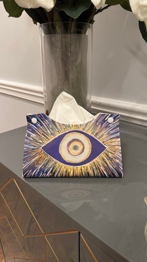 Tissue Box cover design with Evil Eye Design