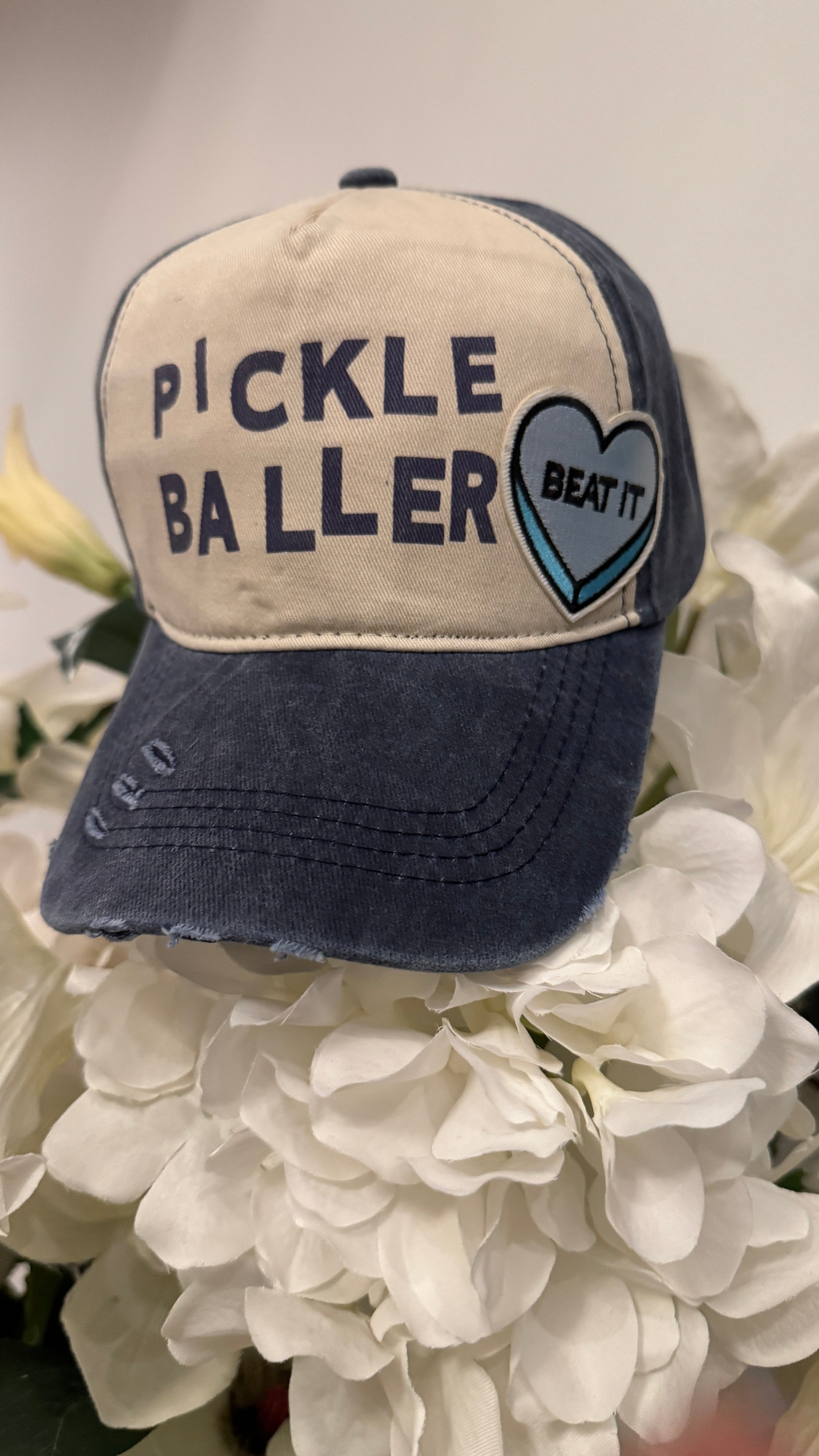 Cap hat pickle ball design with embroidery Beat It Design