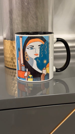 Coffee Mug designed with Arabic beauty & Fatimah’s Hand