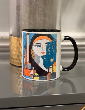 Coffee Mug designed with Arabic beauty & Fatimah’s Hand