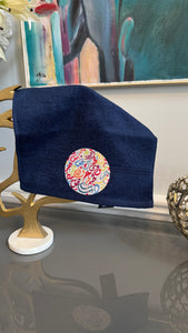 Blue Hand towel designed with Arabic Calligraphy