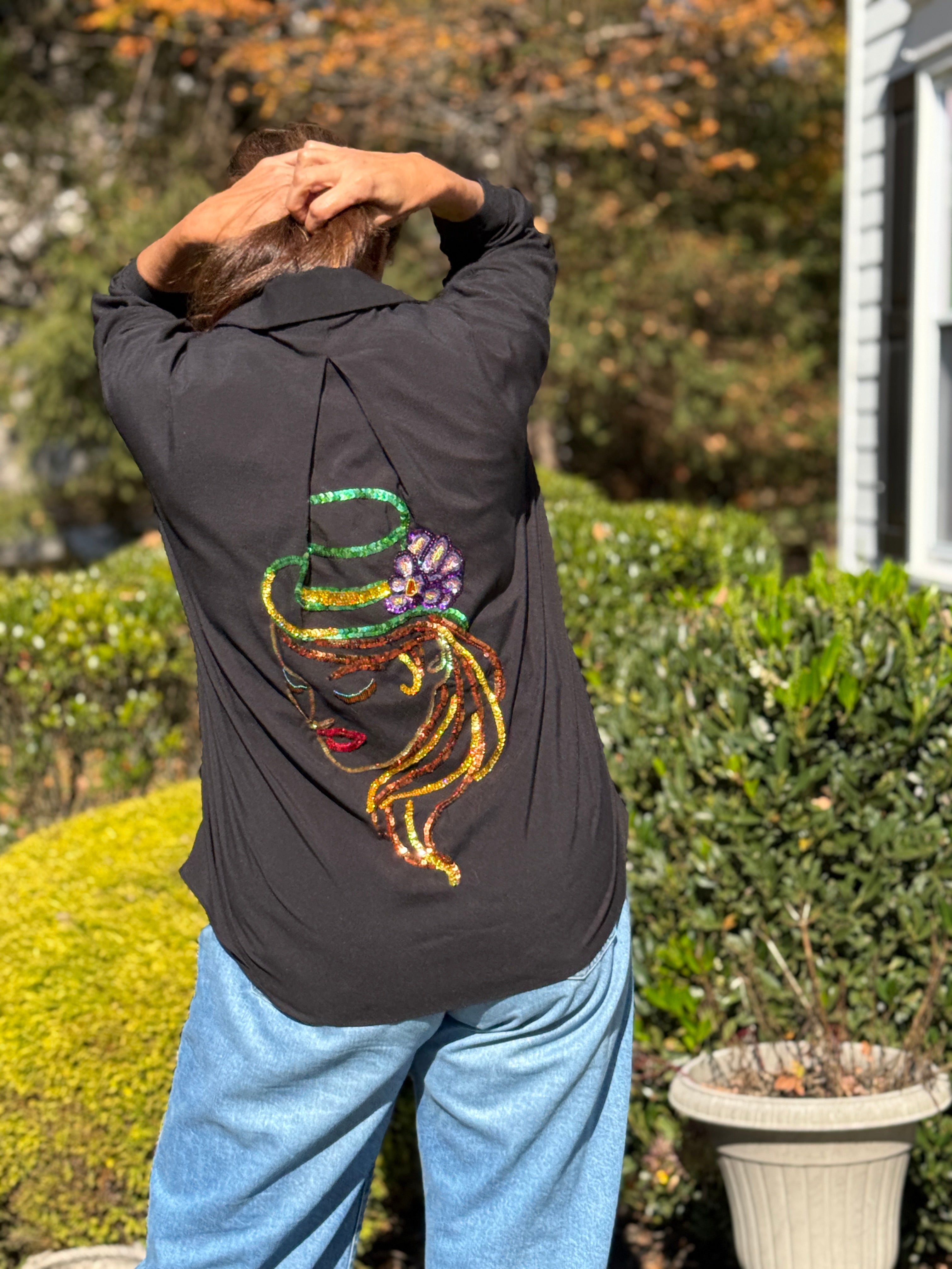 Embellished Shirt with Art theme