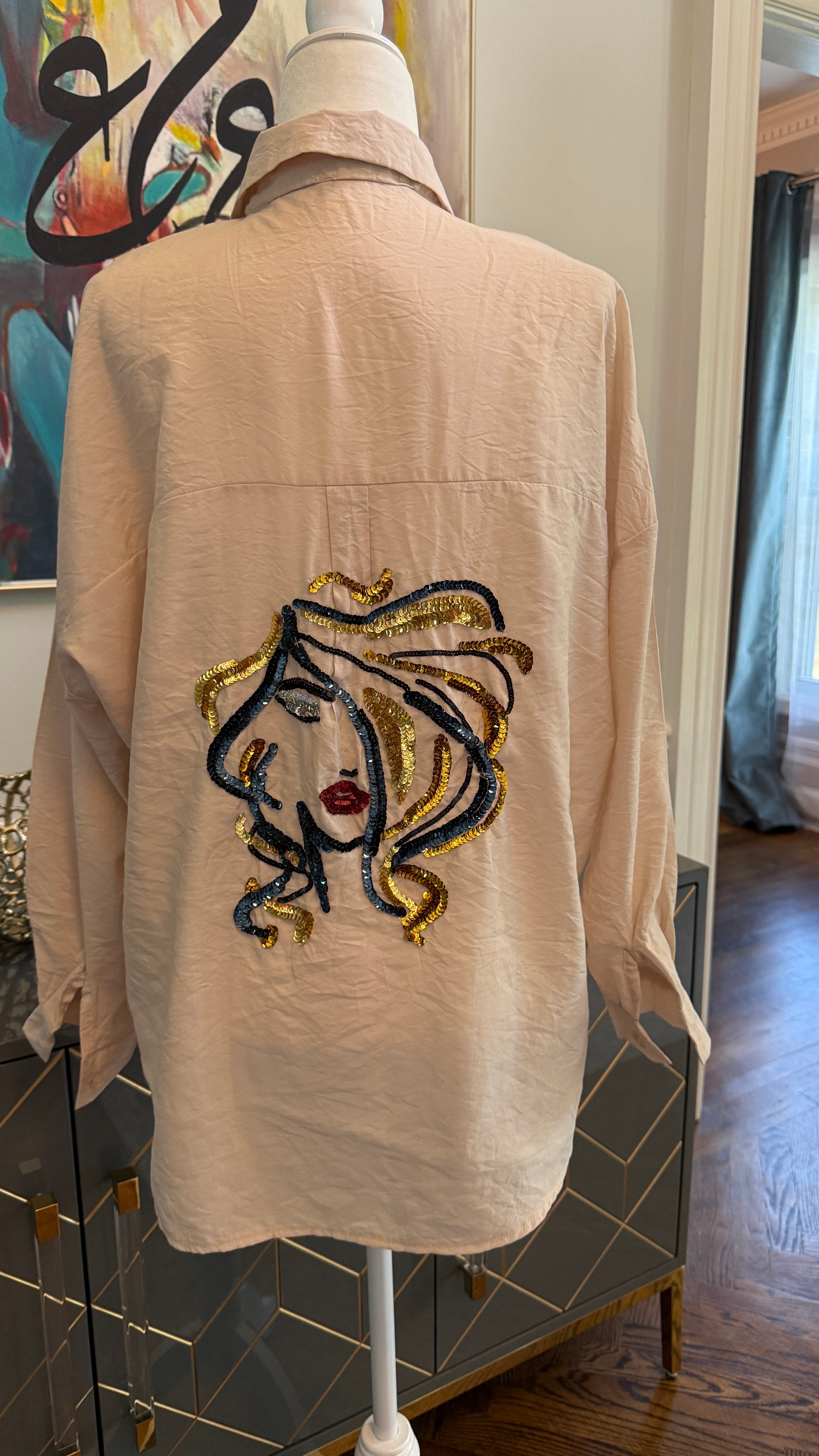 Embellished Shirt with Art theme