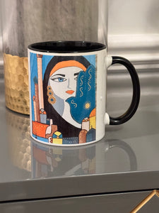 Coffee Mug designed with Arabic beauty & Fatimah’s Hand