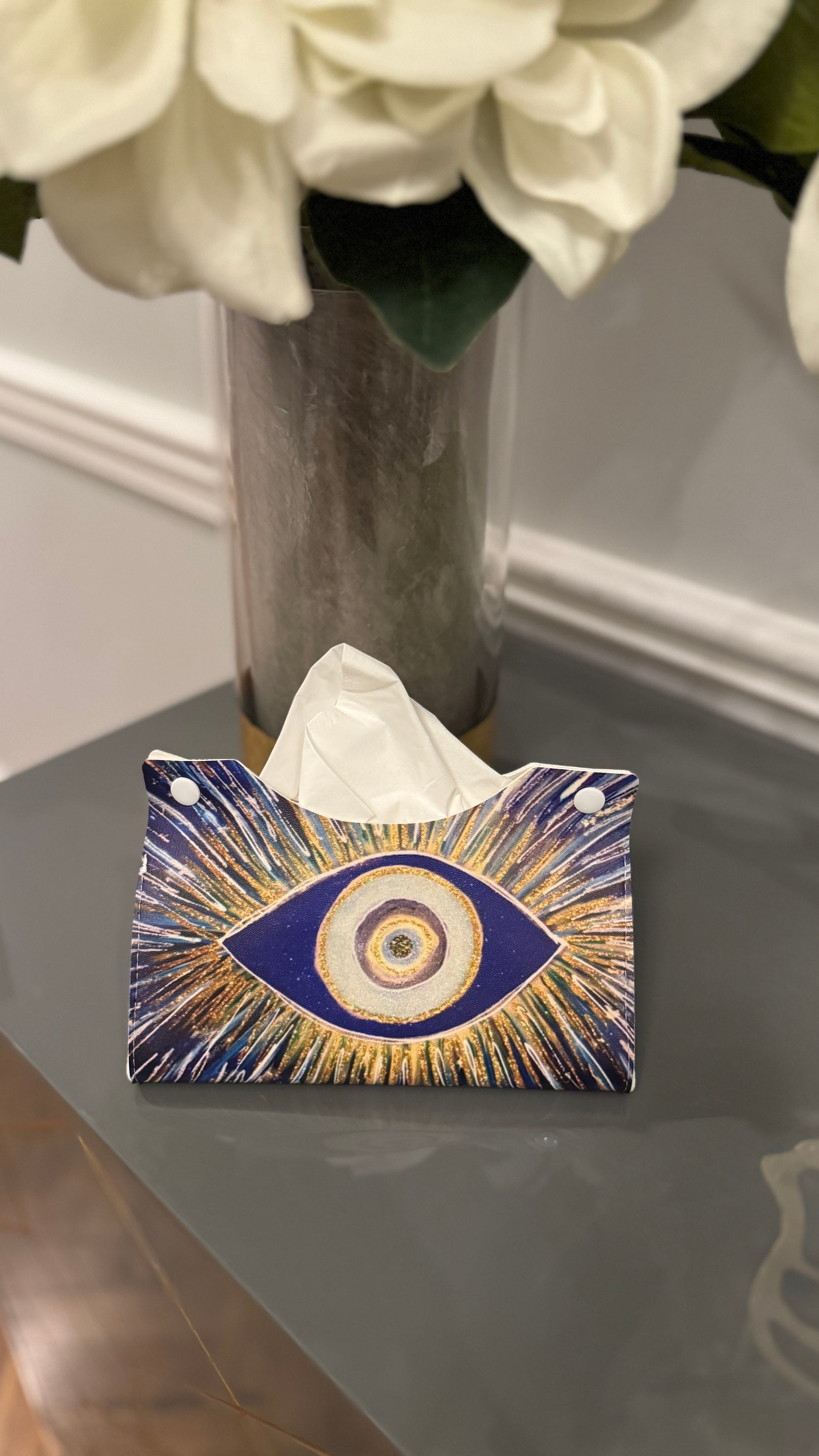 Tissue Box cover design with Evil Eye Design