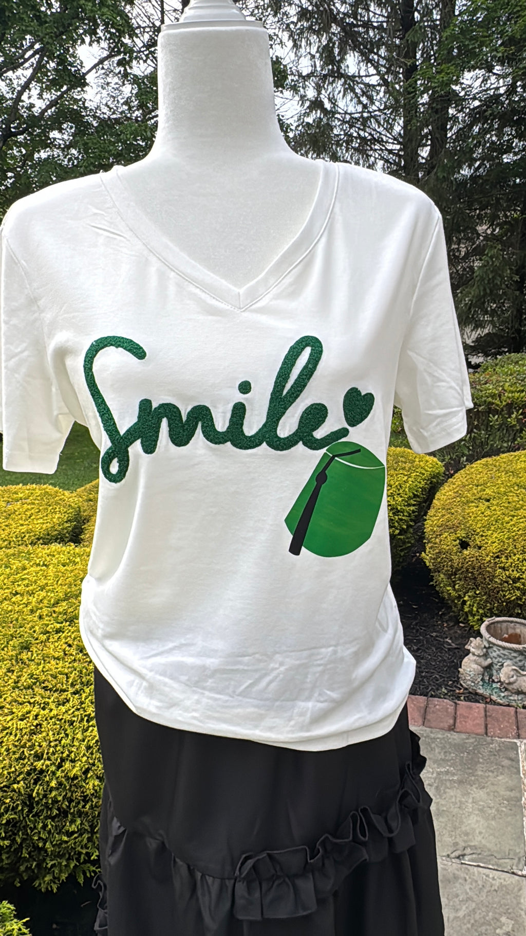 V neck T-shirt with Caligraphy &  fez Design