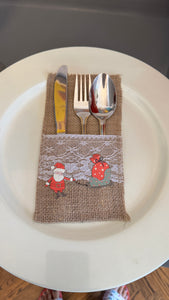 Set of 8 Utensils holder Christmas Theme