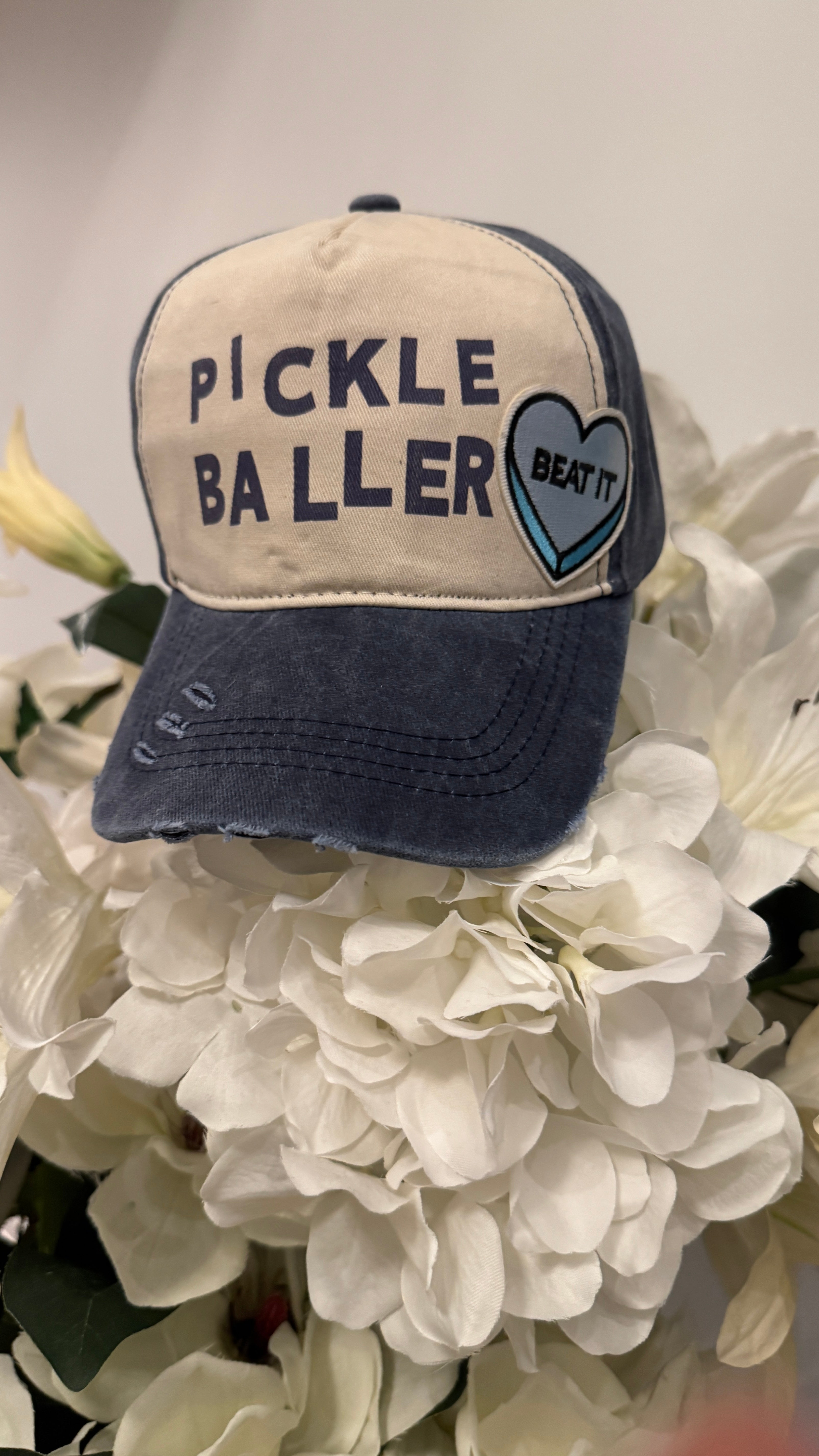 Cap hat pickle ball design with embroidery Beat It Design