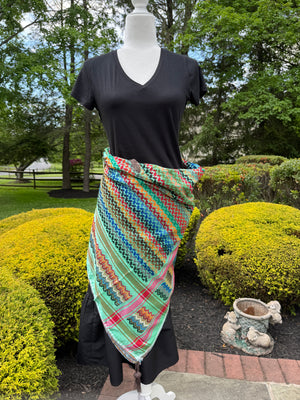 Green Multi color Keffiyeh, wrap