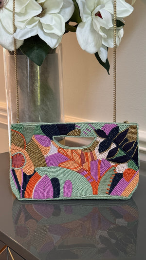 Multi color, Beaded clutch