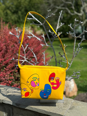 Yellow Clutch Hand painted modern theme