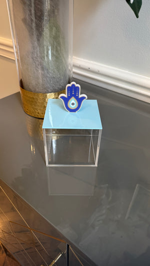 Fatima hand handle, Plexi Box Blue color cover.