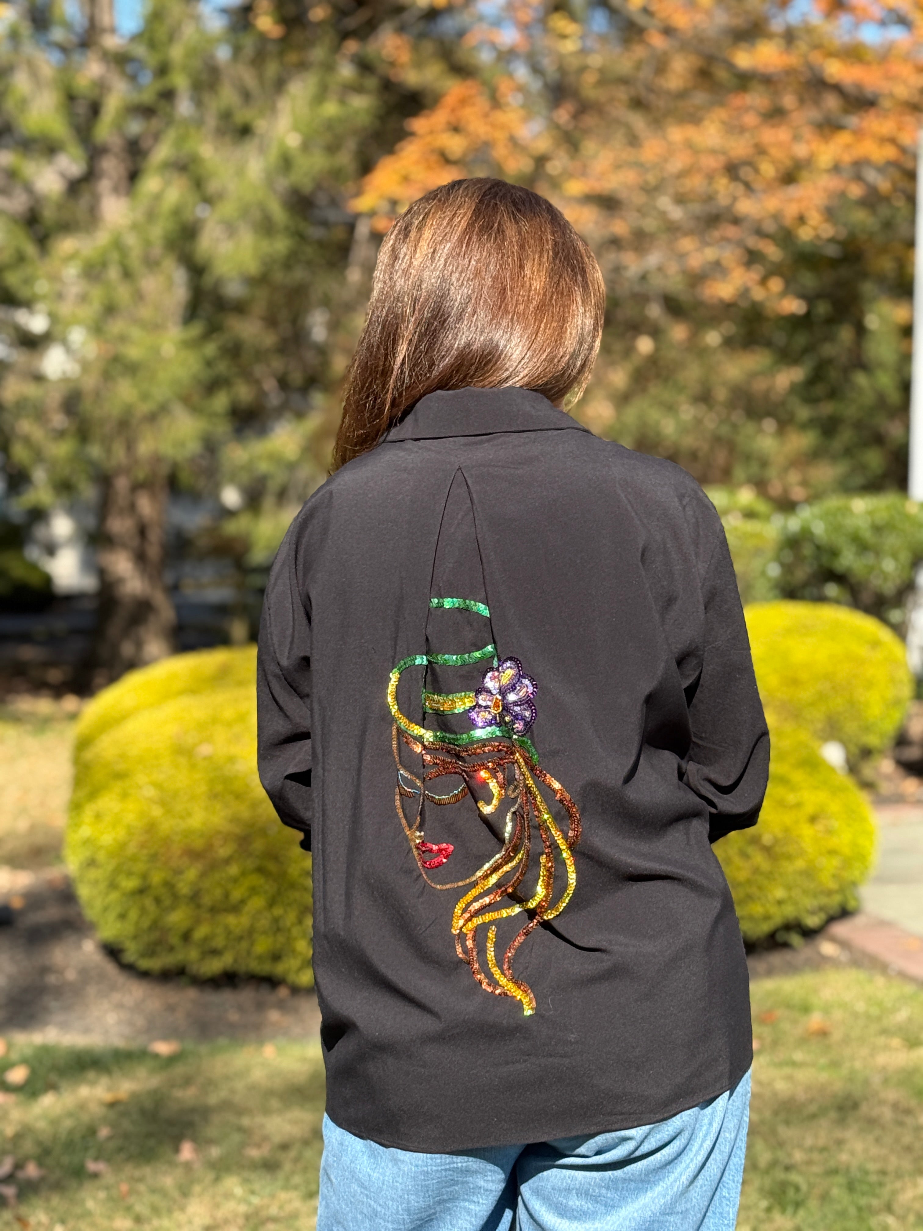 Embellished Shirt with Art theme