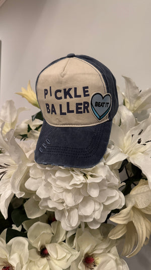 Cap hat pickle ball design with embroidery Beat It Design