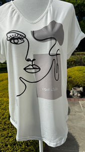 V Neck neck white shirt beauty & Arabic caligraphy Design عليك عيون