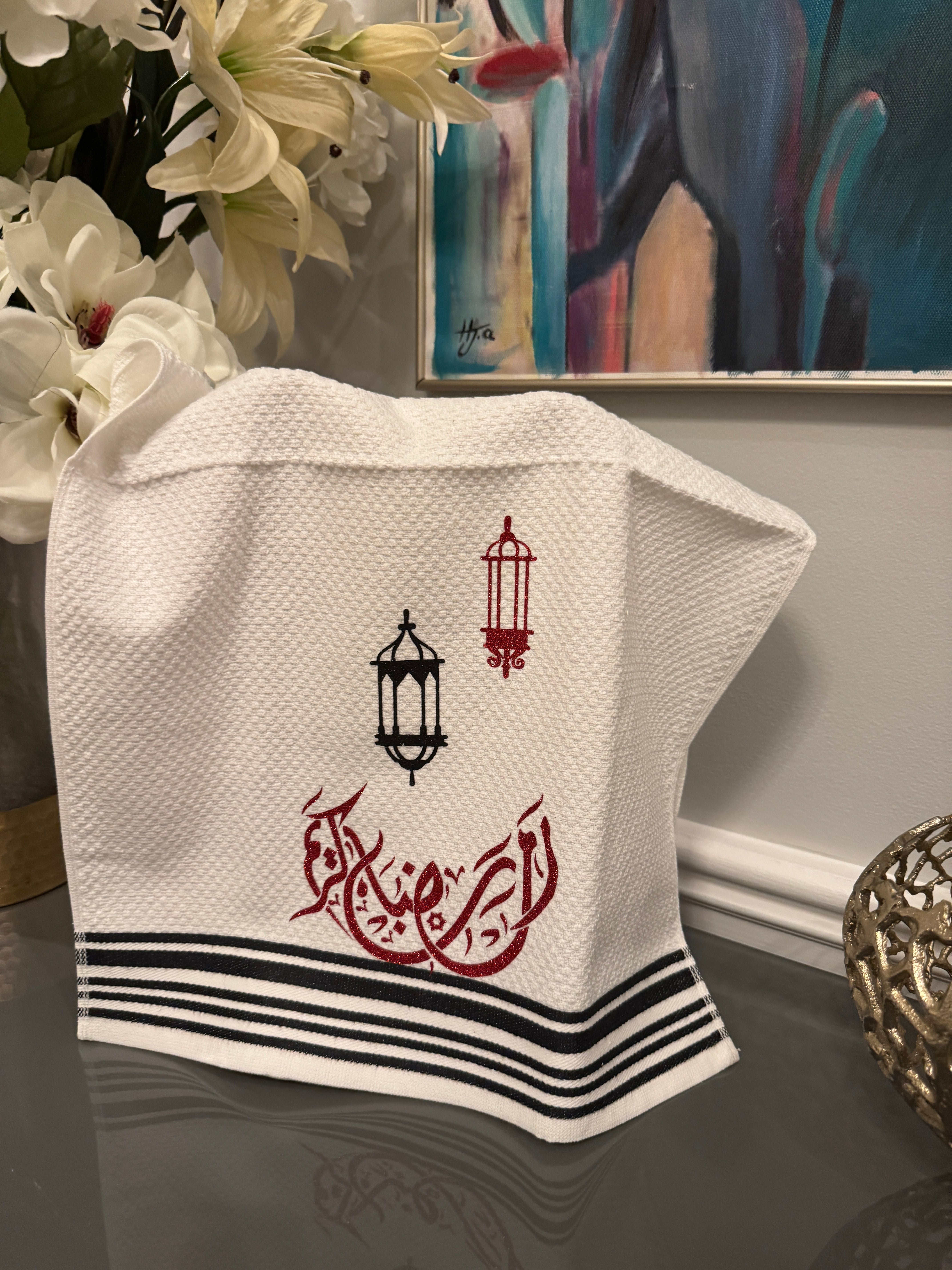 Kitchen Towel Ramadan theme Arabic Calligraphy رمضان كريم