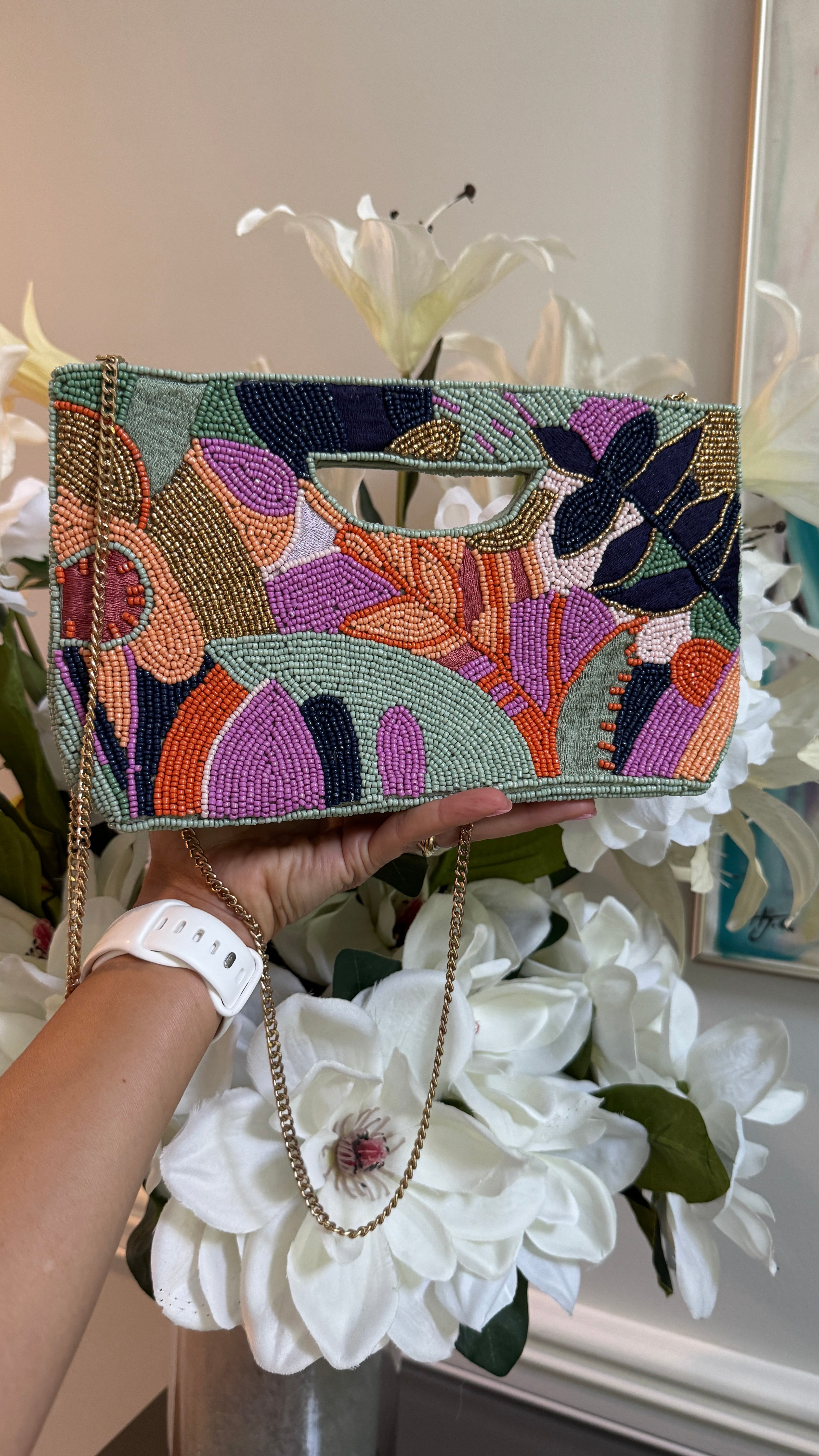 Multi color, Beaded clutch