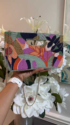 Multi color, Beaded clutch