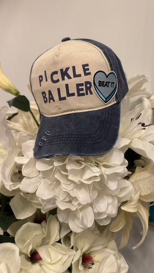 Cap hat pickle ball design with embroidery Beat It Design