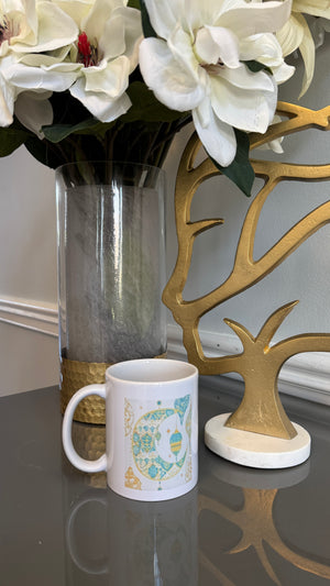 Coffee Mug designed with a Ramadan theme lanterns and Crescent.