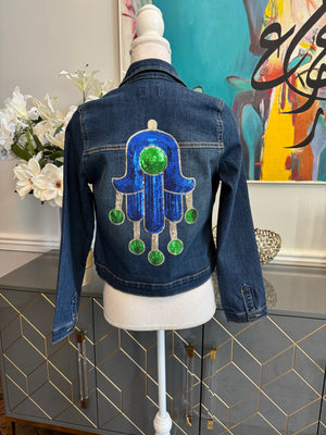 Teens Denim Jacket, sequin Fatima Hand