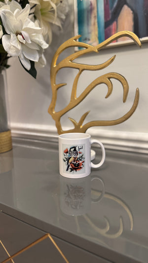 Coffee Mug designed with symbol of Freedom Arabic & Caligraphy أنا بتنفس حرية