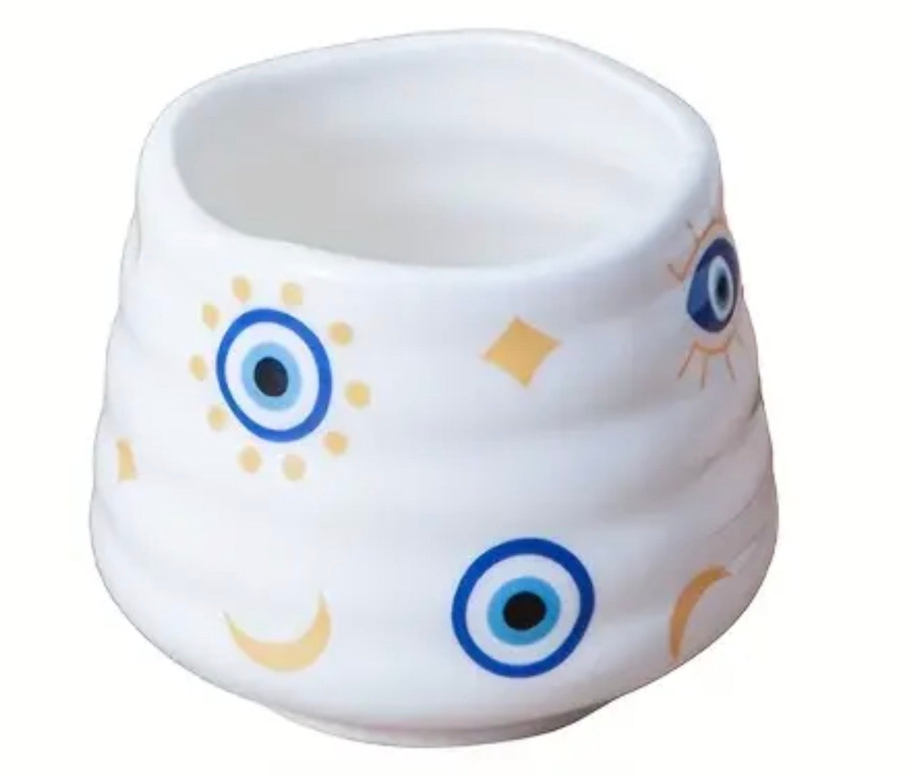 Set of 2 ceramic cups, evil eye design