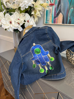 Teens Denim Jacket, sequin Fatima Hand