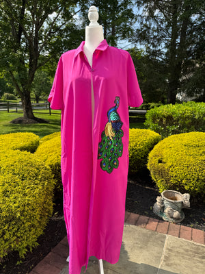 Casual Button Design Batwing Sleeve Super Long Shirt , designed with sequins motif.