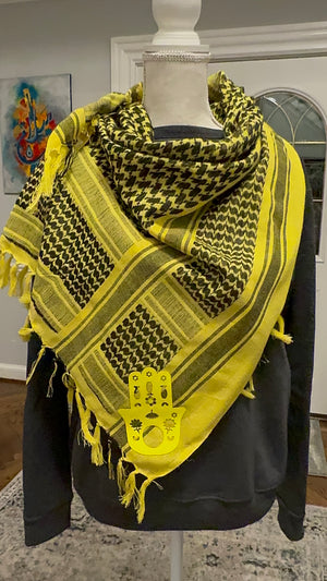 Keffiyeh, Shawl, shoulder wrap Yellow color