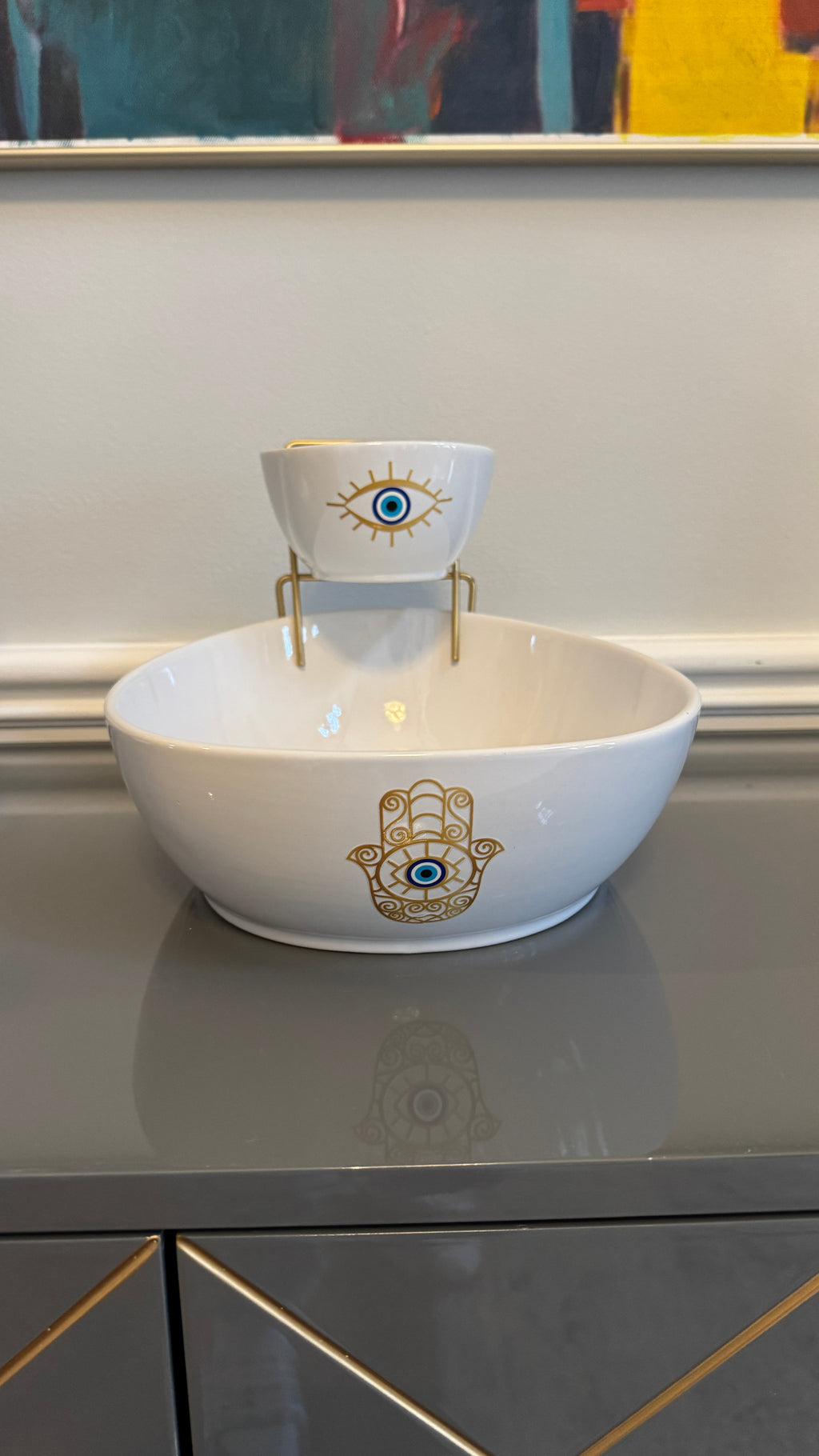 2 Tier Chip & Dip bowls Server Set