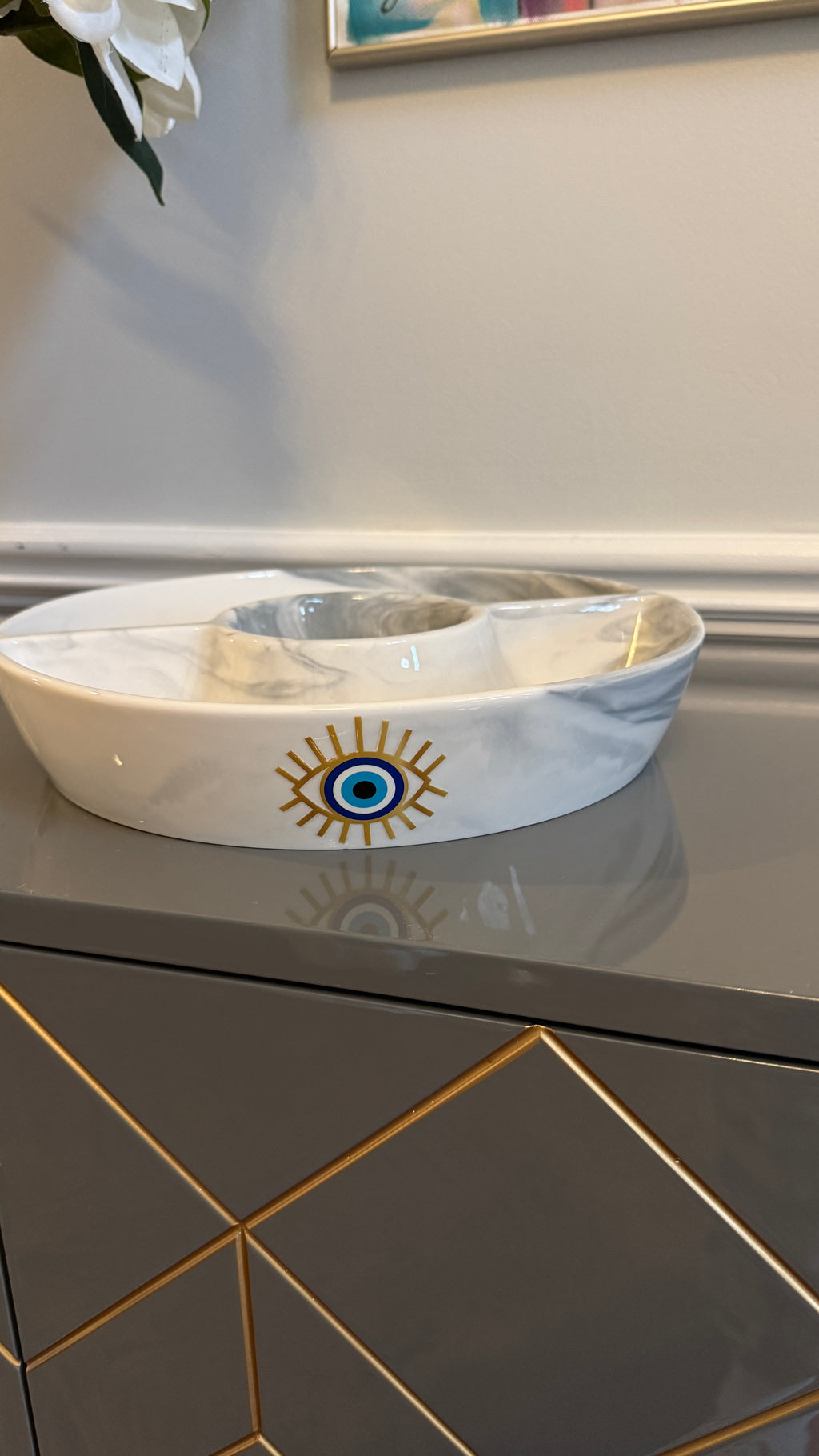 Chip & Dip Platter , designed with evil eye.