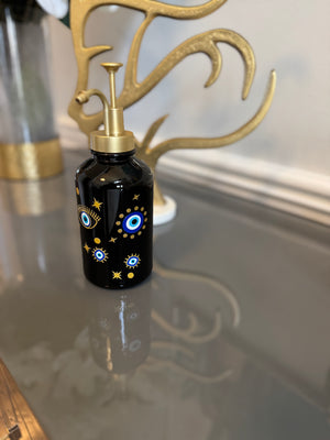 Black & Gold Soap Dispenser designed with evil eye 🧿 motif.